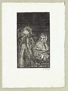 Josef Váchal - ex libris, 1926, zdroj: Zámek Týnec (4/17)