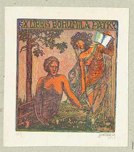 Josef Váchal - ex libris, 1929, zdroj: Zámek Týnec (1/5)