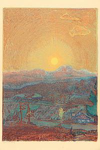 Západ slunce nad Javorem, Šumava umírající a romantická, 1931, zdroj: Zámek Týnec (45/70)