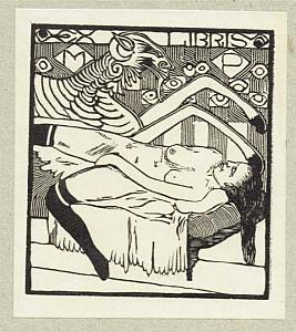 Josef Váchal - ex libris, 1911, zdroj: Zámek Týnec (12/28)