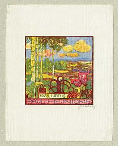 Josef Váchal - ex libris, 1912, zdroj: Zámek Týnec (7/20)