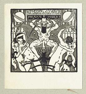 Josef Váchal - ex libris, 1912, zdroj: Zámek Týnec (17/20)