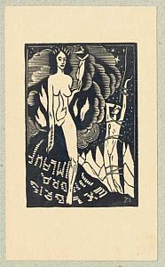 Josef Váchal - ex libris, 1916, zdroj: Zámek Týnec (7/21)