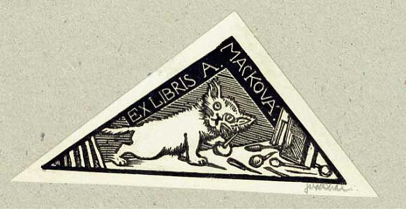 Josef Váchal - ex libris, 1919, zdroj: Zámek Týnec (2/12)