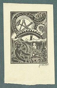 Josef Váchal - ex libris, 1921, zdroj: Zámek Týnec (6/21)