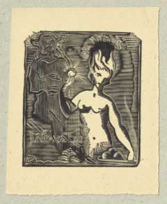 Josef Váchal - ex libris, 1921, zdroj: Zámek Týnec (15/21)