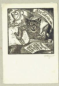 Josef Váchal - ex libris, 1925, zdroj: Zámek Týnec (1/15)