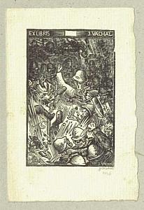 Josef Váchal - ex libris, 1926, zdroj: Zámek Týnec (10/17)