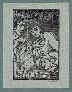 Josef Váchal - ex libris, 1926, zdroj: Zámek Týnec (15/17)