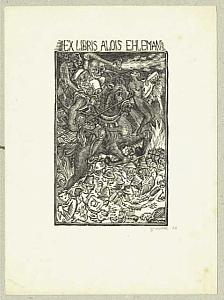 Josef Váchal - ex libris, 1926, zdroj: Zámek Týnec (17/17)